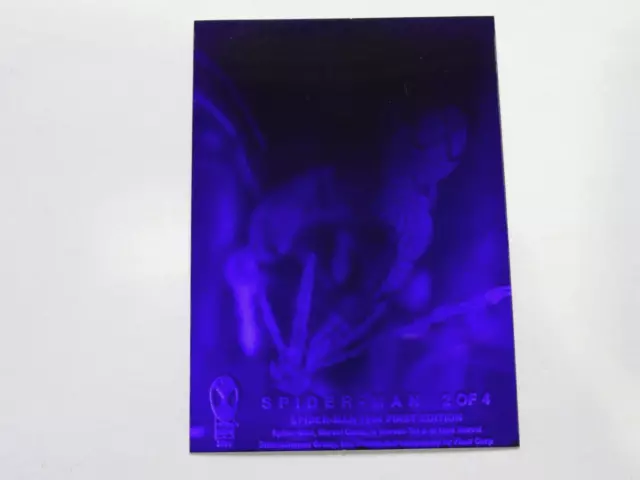 1994 Fleer Amazing Spider-Man Hologram Card 2 Of 4 RARE DEEP BLUE/VIOLET TINT!!