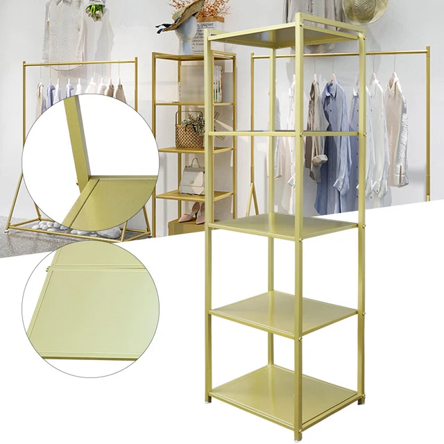 5 Tier Bookshelf Metal Shelf Rack Storage Organizer Bookcase Display Board Home