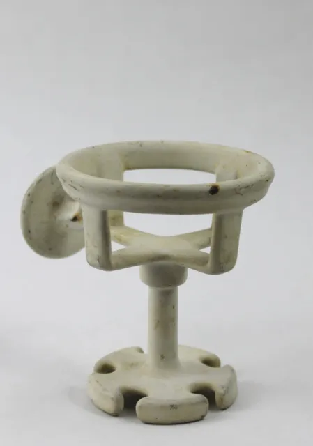 Antique Wall Mounted Cast Iron Pedestal White Porcelain Cup Toothbrush Holder