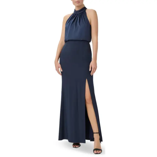 Adrianna Papell Womens Halter Blouson Formal Evening Dress Gown BHFO 3576