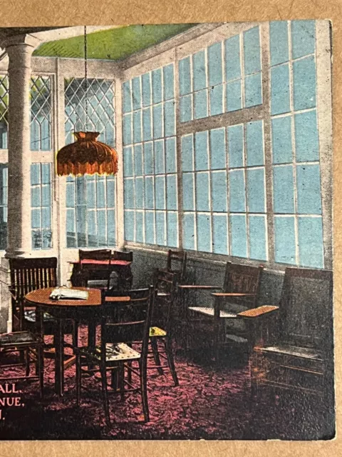 Atlantic City Sun Parlor Interior Craig Hall New Jersey Vintage Postcard c1910 3