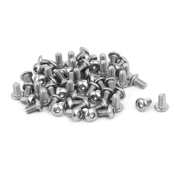 M3 x 5mm 304 Stainless Steel Hex Socket Button Head Cap Screws Bolts 60PCS