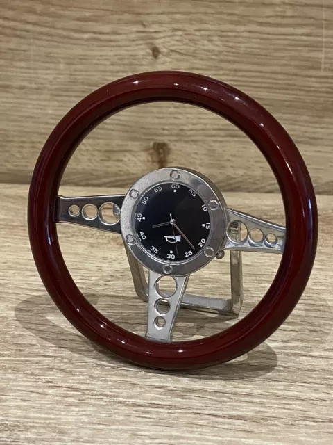 Novelty 4” Miniature Mini Cooper Steering Wheel Watch Clock With Stand