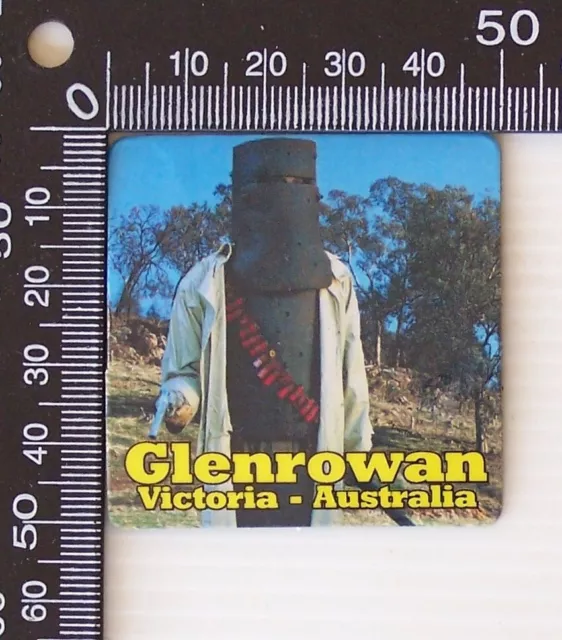 Vintage Ned Kelly Glenrowan Victoria Travel Souvenir Vinyl Photo Fridge Magnet