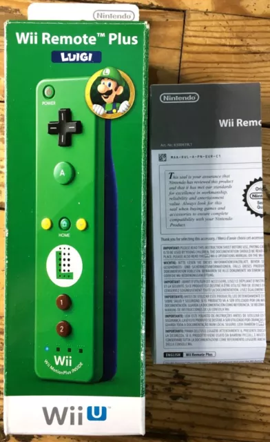 Boîte Vide + Notice Originales Wii Remote Plus Luigi Nintendo Wii U Empty Box