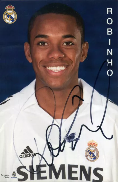 ROBINHO Signed Photograph - FOOTBALL Player Brazil & Real Madrid - reprint