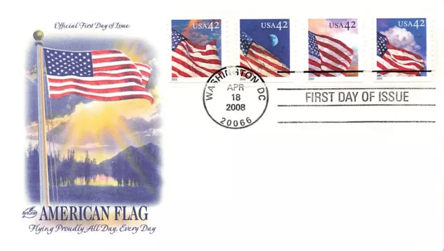 4228/4231 42c US FLAG COILS - Multicolored Artcraft cachet