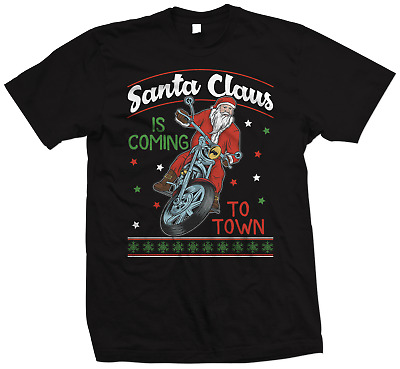 Motorcycle Christmas T Shirt - Santa Claus Biker T Shirt - Biker Christmas Gift
