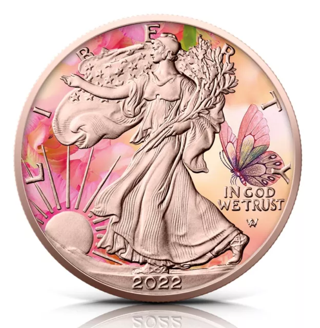 1 oz Silver American Eagle Four Seasons Series - Summer - Colorized & Rose Gold