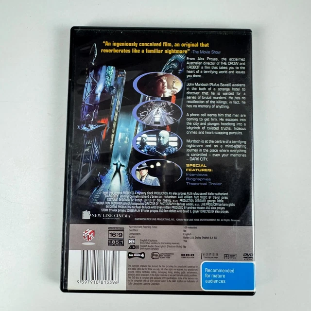 DARK CITY (DVD 1998) Kiefer Sutherland William Hurt Jennifer Connelly