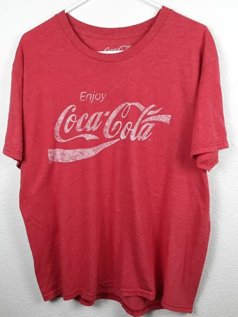 Coca-Cola "Enjoy Coke" T-Shirt - Size L Large Men's Red Logo Graphic Tee