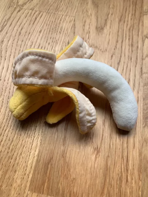 Peluche Haba banane pelée jaune 14 cm