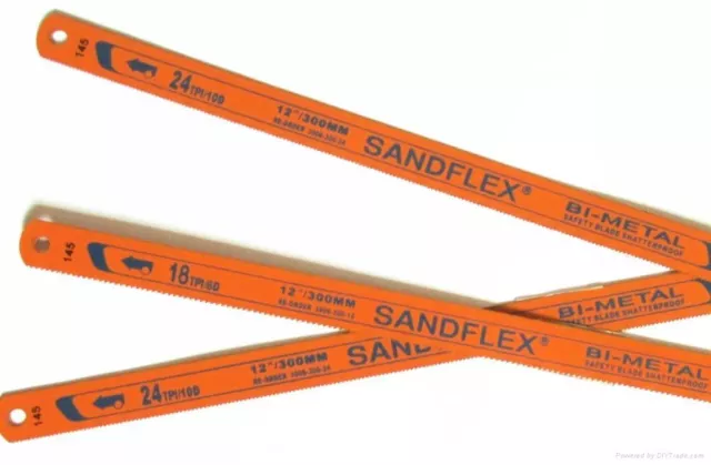 Bahco Sandflex Bi-Metal Shatterproof Hacksaw Blades 12" 300 Mm 18 24 & 32 Tpi