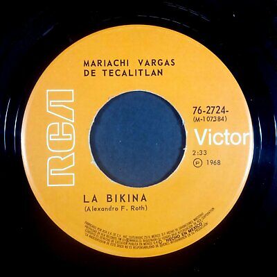 Mariachi Vargas Di Tecalitlán La Grotta/La Bikina Messico Vinyl 7 " 45 Rca 1968