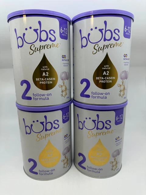 4x Aussie Bubs Supreme Stage 2 Follow-On Formula for 6-12 months w/A2 Ex: 4/24