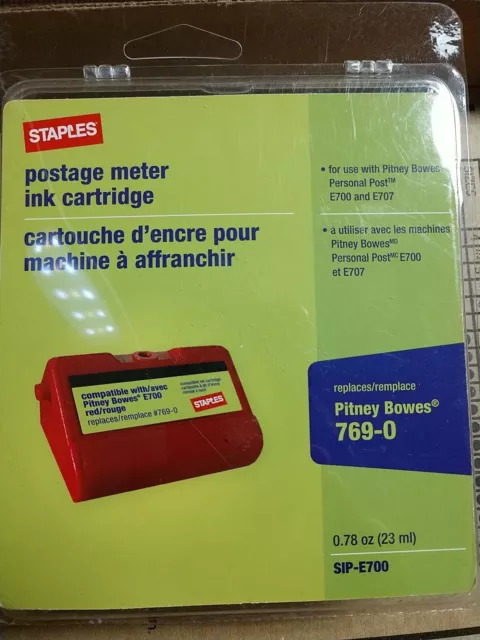 Staples Postage Meter Ink Cartridge (replaces Pitney Bowes 769-0) E700 and E707