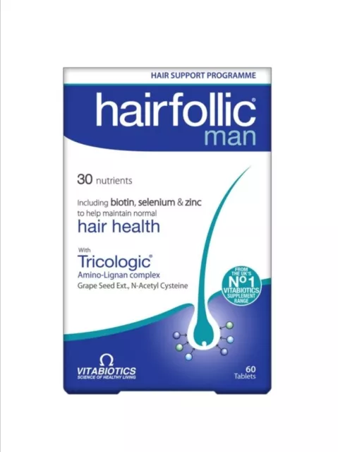 Hairfollic Man Him 60 Tablets "New and Sealed"