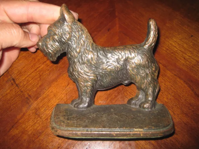Vintage Antique Cast Iron Figural Scottish Terrier Dog Scotty Bookend Book End