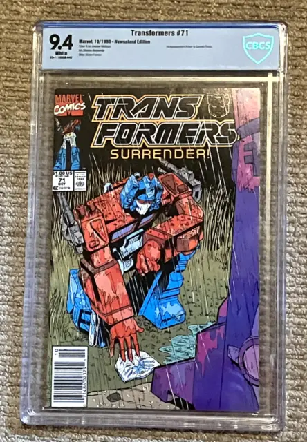 Transformers #71 (1990) Marvel Comics Late Issue Low Print CBCS 9.4 Newsstand