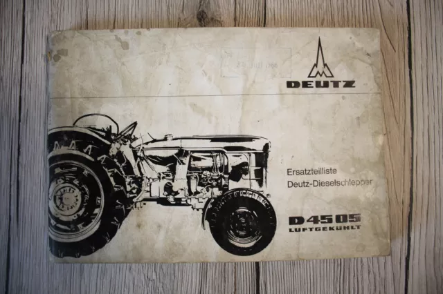 Original Deutz Ersatzteilliste D4505 Traktor