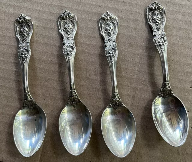 4 PCS Francis I by Reed & Barton Antique Sterling Silver Demitasse Spoons