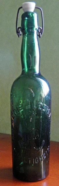 Ancienne bouteille à bière, Brasserie de Saint Leonard, Seidenbinder