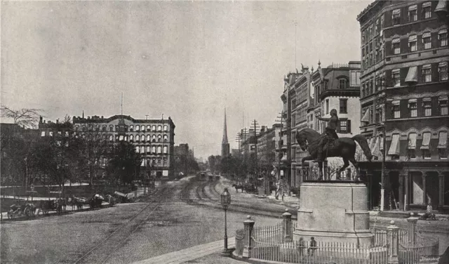 NEW YORK. Union Square. New York 1895 old antique vintage print picture