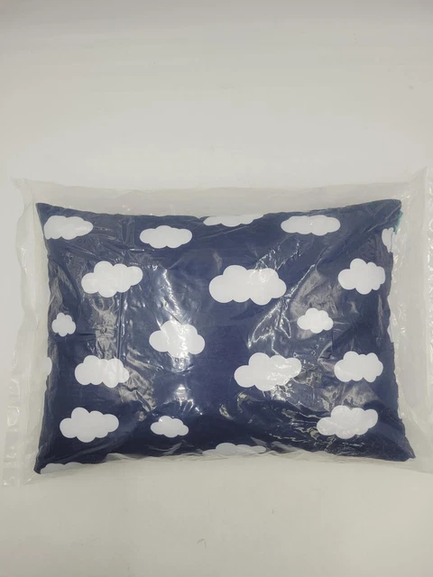 Biloban Toddler Pillow Navy Cloud print SEALED in original pkg 13x19"