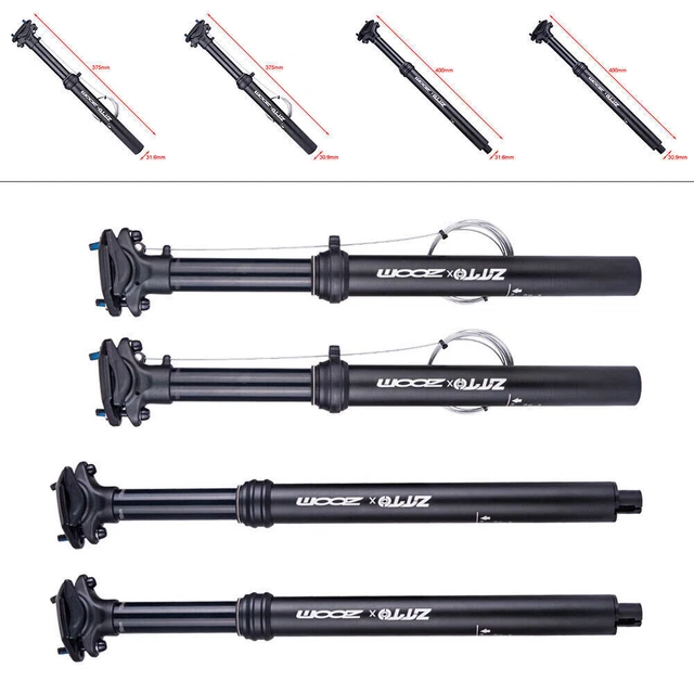 Dropper Adjustable Bike MTB Seat post External Cable Remote Lever 100mm Travel