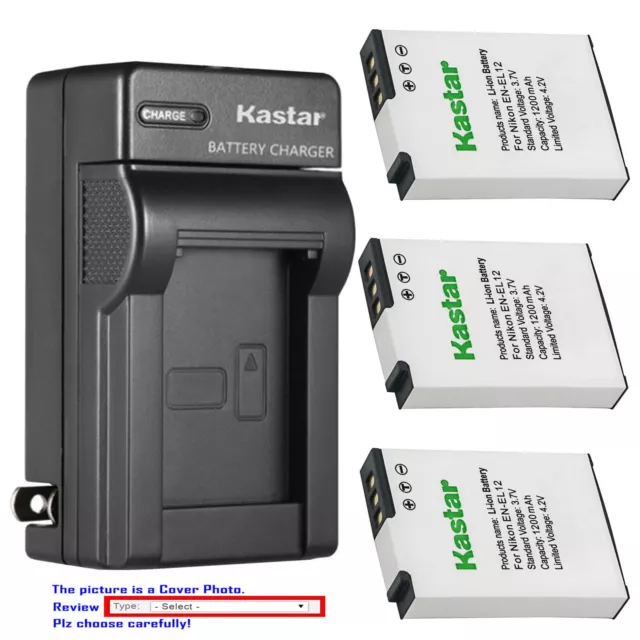 EN-EL12 Battery OR Wall Charger for Nikon Coolpix S31 S1200pj S6000 S6100 S6150