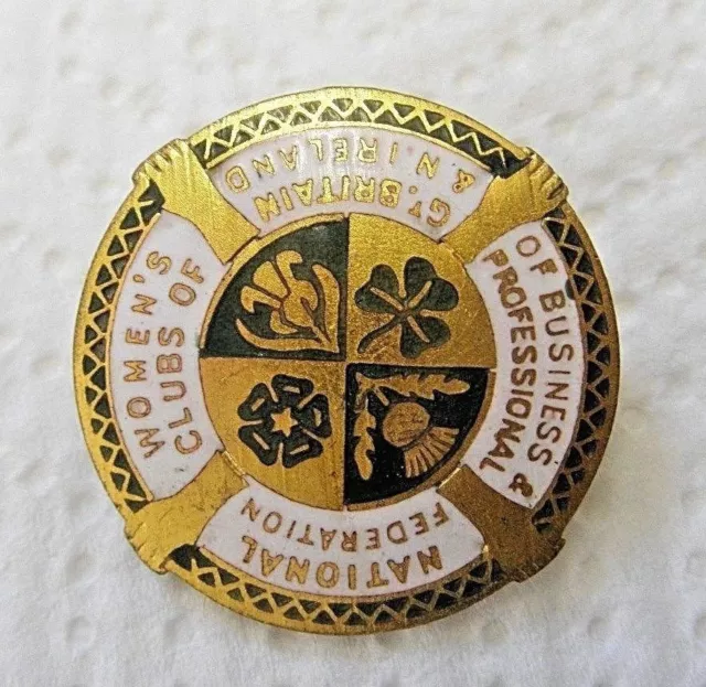 Vintage NATIONAL WOMEN'S CLUBS OF GB & NI BUSINESS Pin BADGE FATTORINI Enamel