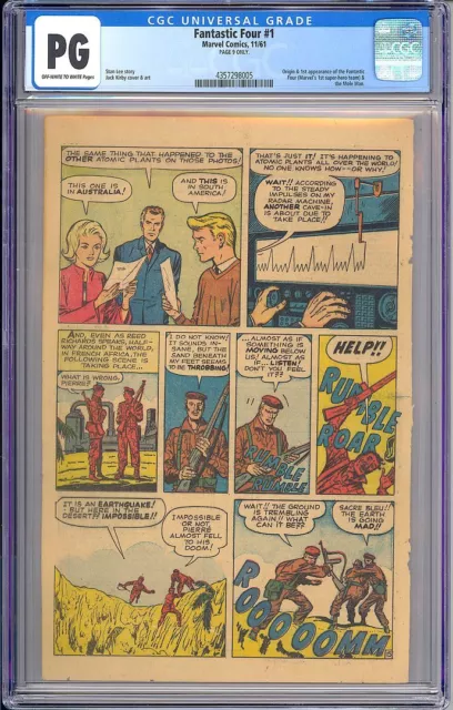 Fantastic Four #1 Origin & 1st App. Silver Age Marvel Comic 1961 CGC PG 9