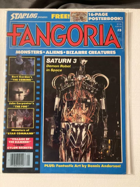 FANGORIA MAGAZINE #5 1980 THE FOG  SATURN 3  RARE VINTAGE UNREAD 1st PRT  V/F