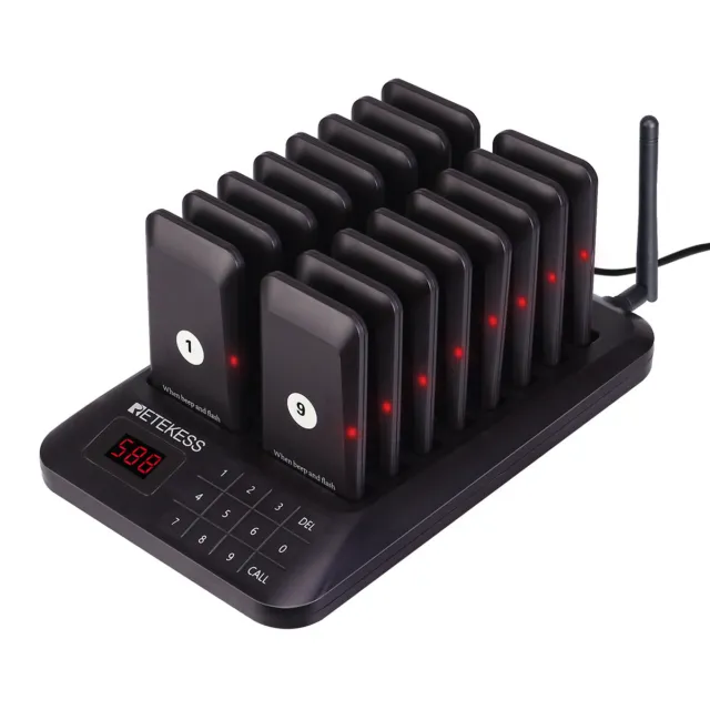 RetekesTD157 Restaurant 16 Coaster Pagers Wireless Paging Queuing Calling System
