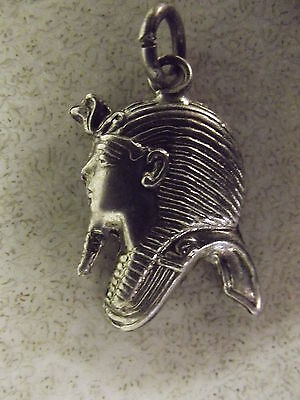 Vintage Egyptian Sterling Silver Pendant King Tut Pharoah