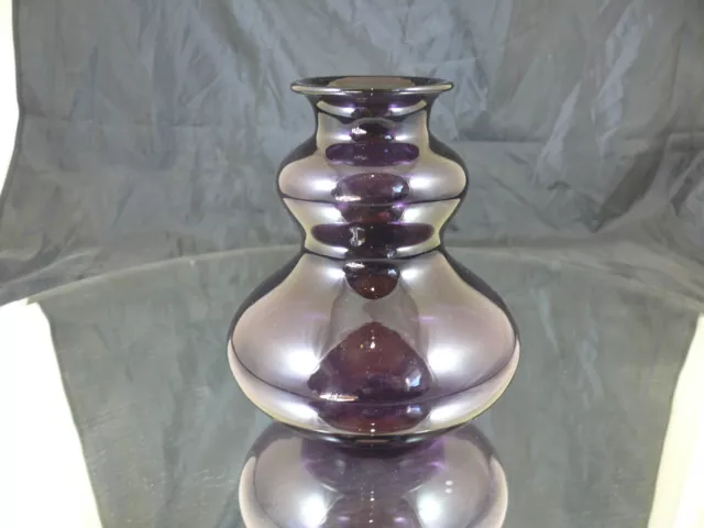 Vintage Vase  GLAS 50er 60er MID CENTURY lila 17cm Hoch Friedrich?