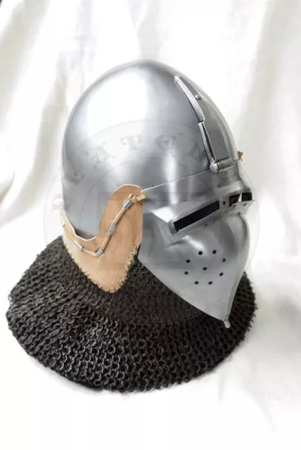 Medieval New Bacinet Monkey klapvisor Helmet 16 Gauge Beautiful finish Helmet
