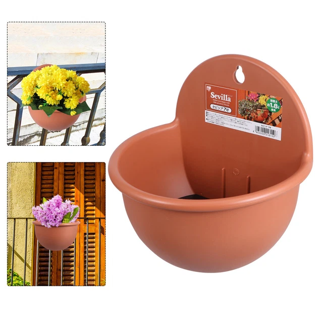 2 Pots Suspendus Ronds Blancs 25x15 Cm - Plastique, Avec Chaîne Et Crochet - Balcon, Terrasse, Intérieur
