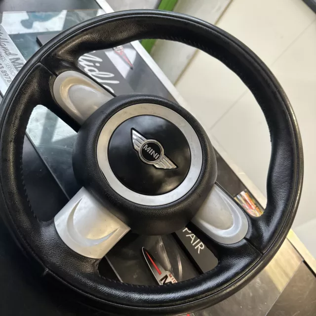 MINI 3 Spoke Leather Sports Steering Wheel & Airbag R55 R56 R57 Cooper / ONE / S