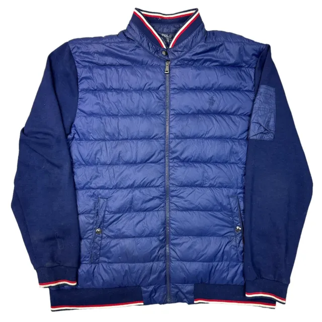 Polo Ralph Lauren Jacket Quilted Hybrid Puffer Full Zip Blue Mens XL