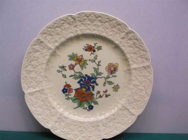 Antique Porcelain Coalport England Flower Pot Dinner Plate Hand Painted 10-1/2"