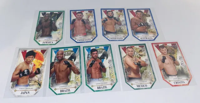 2014 Topps UFC BLOODLINES Die-Cut 9 card lot: Anderson Silva Machida Cain Stipe