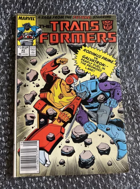 Transformers #43 Aug 1988 Marvel Comics Rodimus Prime Vs Galvatron Comic Book