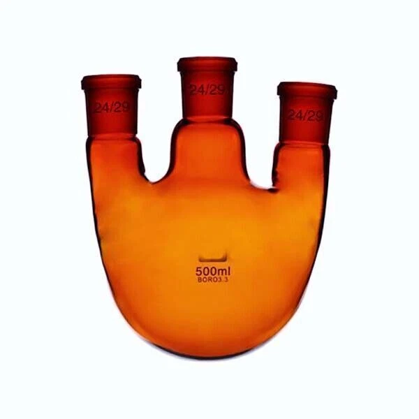 Brown flask glassware biology Laboratory Chemistry 3 neck 5-1000ml Thick 14#-24#