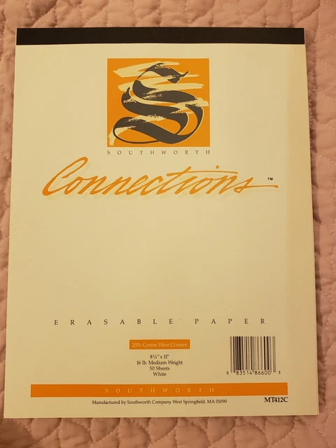 Vintage Southworth Connection Erasable Typewriter Paper 8.5x11" 16lb Pack of 76