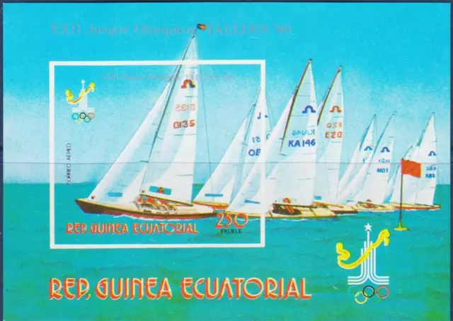 Equatoriale Guinea 1978 Olimpiadi Tallinn '80 Acqua Sport Vela Barche M S Mnh