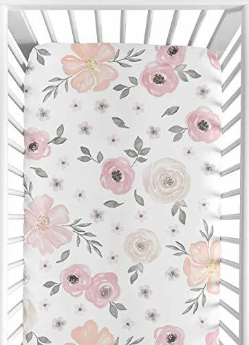 Elastic Bottom Floral Design Standard Baby Microfiber Crib Sheet
