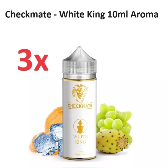 3x Checkmate -White King 10ml Aroma  E-Zigarette  E-Liquid Dampflion