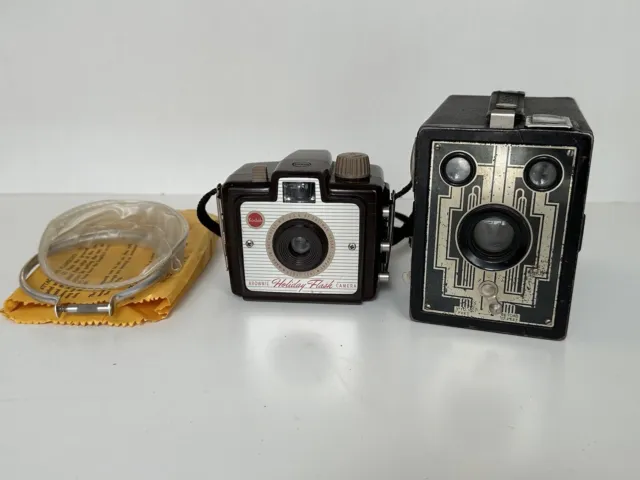 Vintage Kodak Camera Lot: Holiday Brownie With Flash Guard And Brownie Six-20