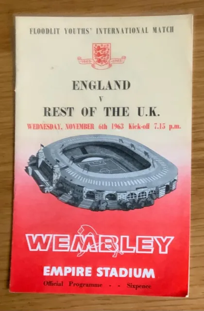 England v Rest of the U.K. 06/ 11/1963 Youth International